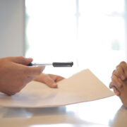An estate planning attorney discussing wills and trusts with a client