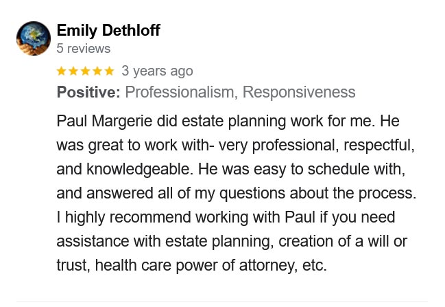 Estate planning attorney Margerie WI